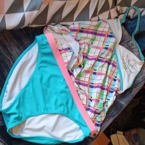 A blue colorful swimsuit